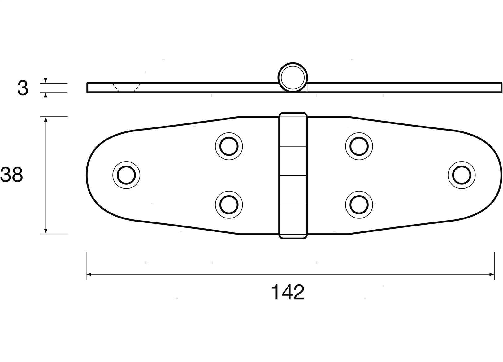 CERNIERA ROBUSTA WING 38X142MM INOX (2)