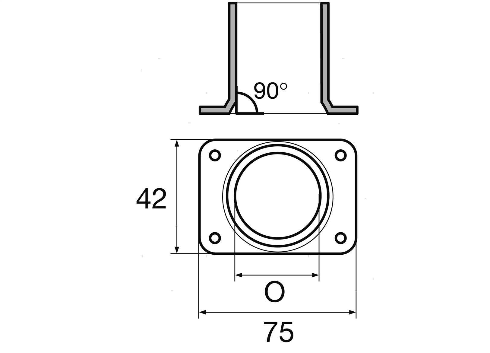 BASE QUADRA 90 D22MM INOX (2)