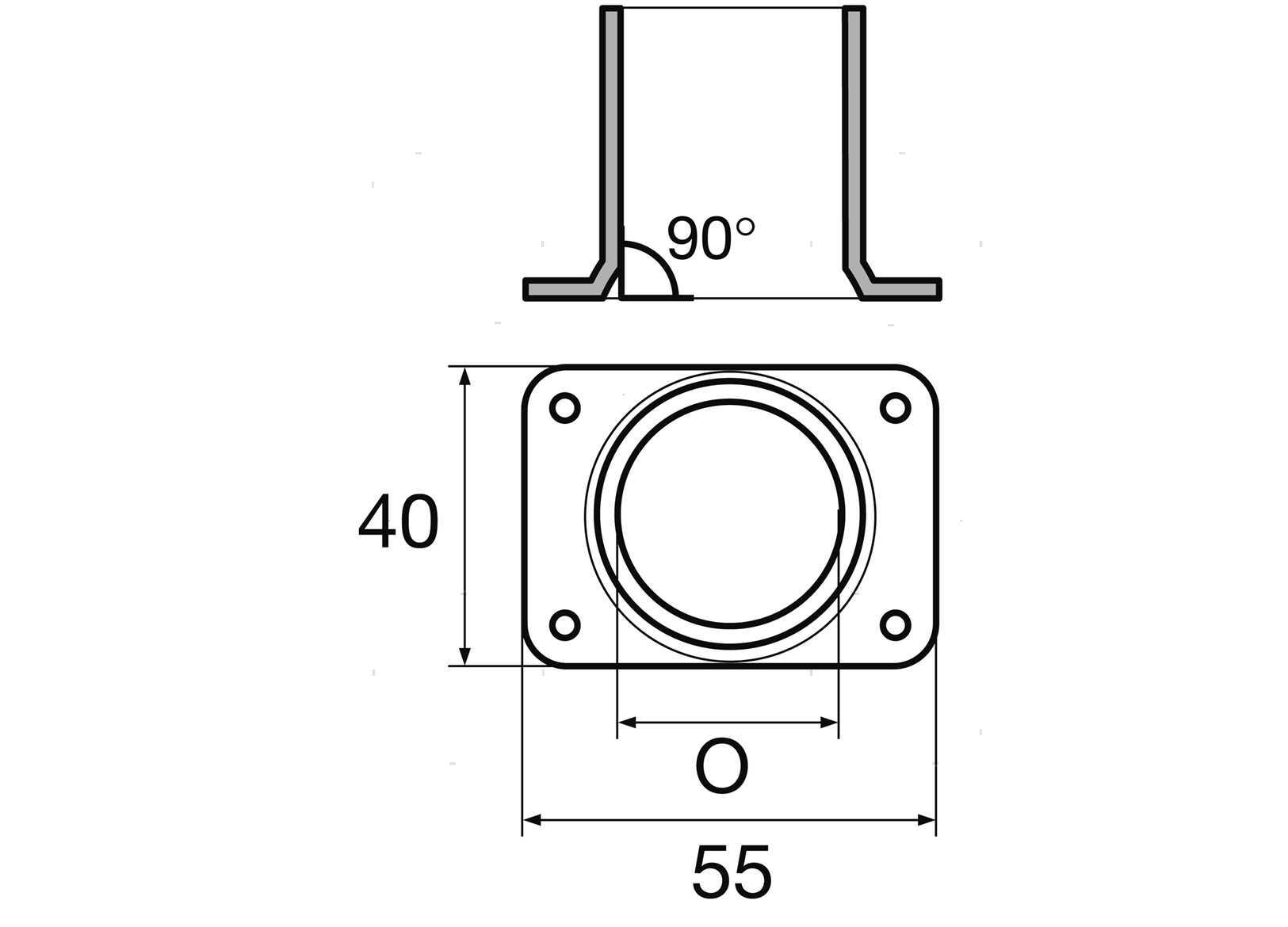 BASE QUADRA 90 D22MM INOX STAMP (2)