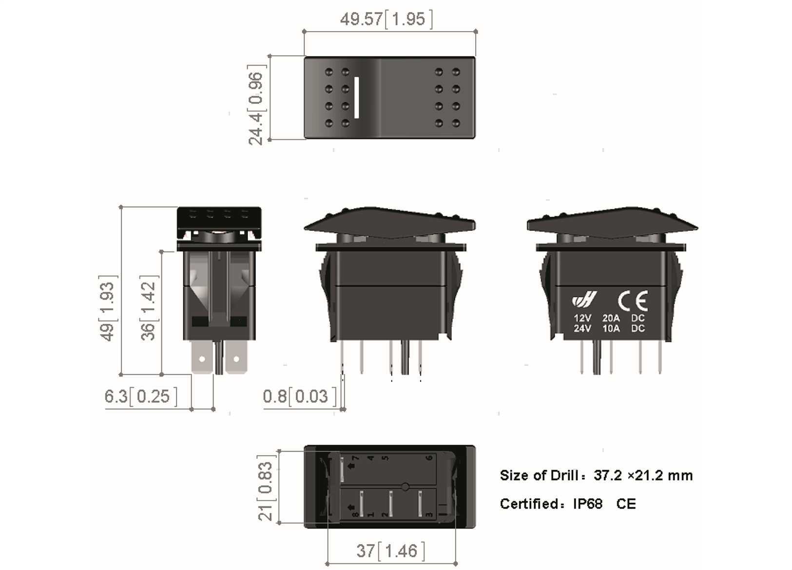 INTERRUTTORE ON-OFF WHITE LED (4)