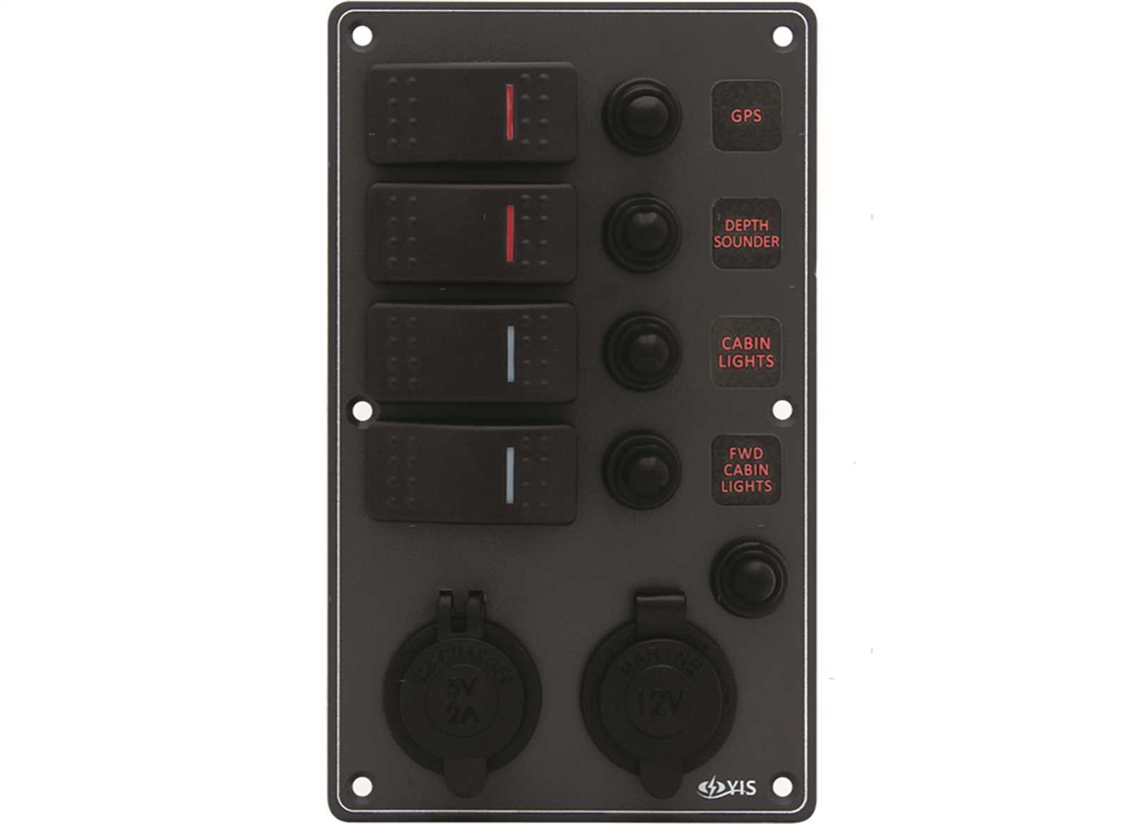 PANNELLO C7/IP66 4+USB+SOCKET BLACK (4)