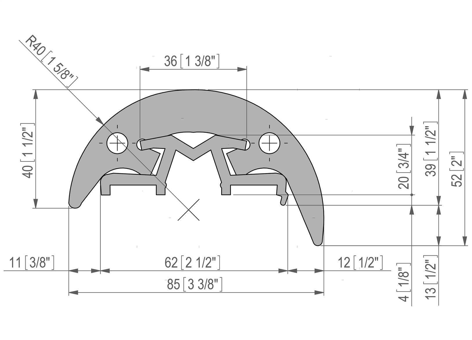 GIUNTO PROFILI RADIAL 52/65 GRIGIO (13)