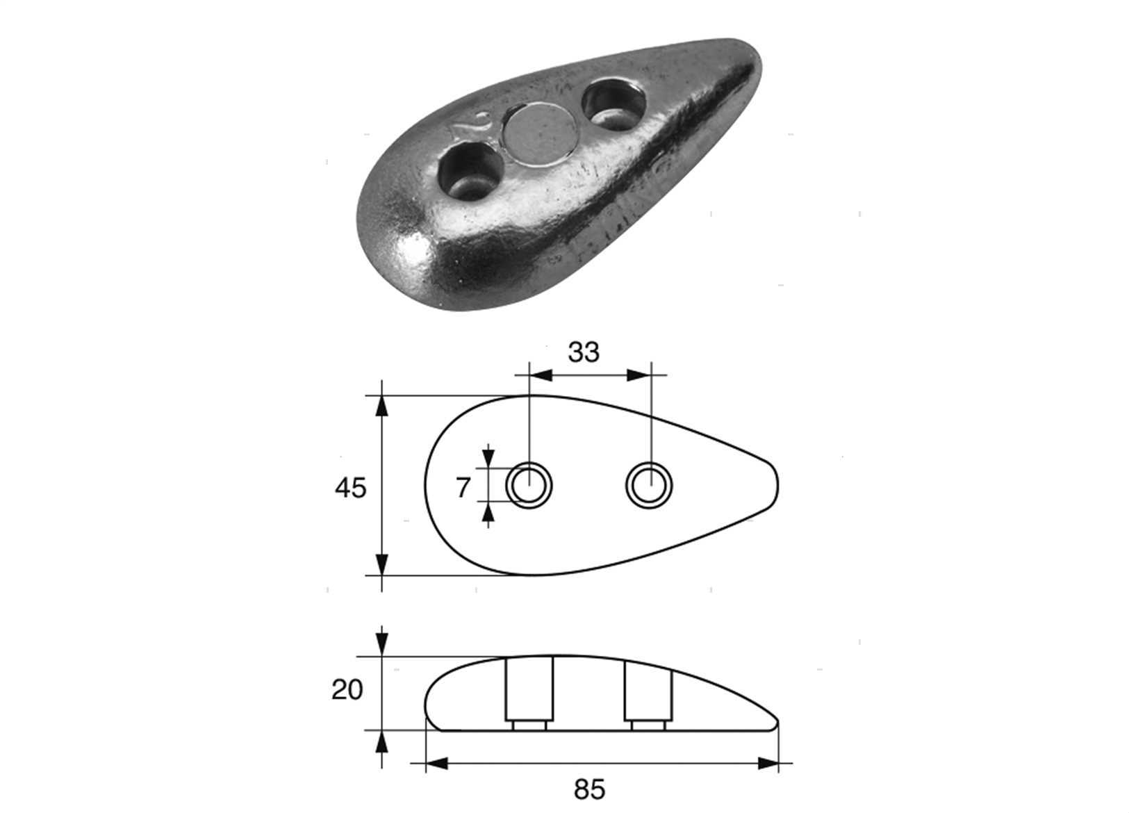 ANODO OVAL SHORT L85MM ZN (2)