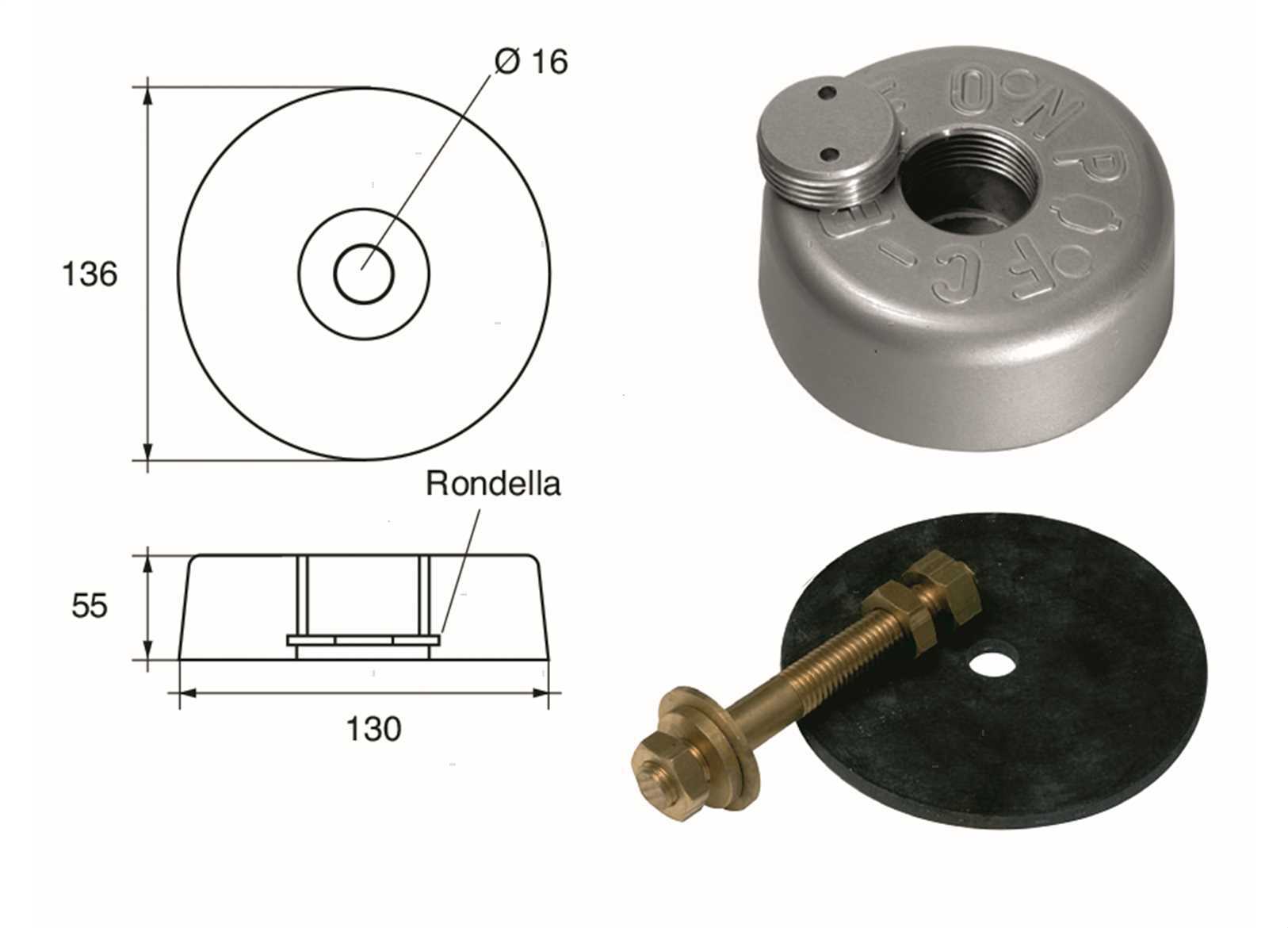 SET ANODO FLANGIA TONDA THICK D135MM ZN (4)