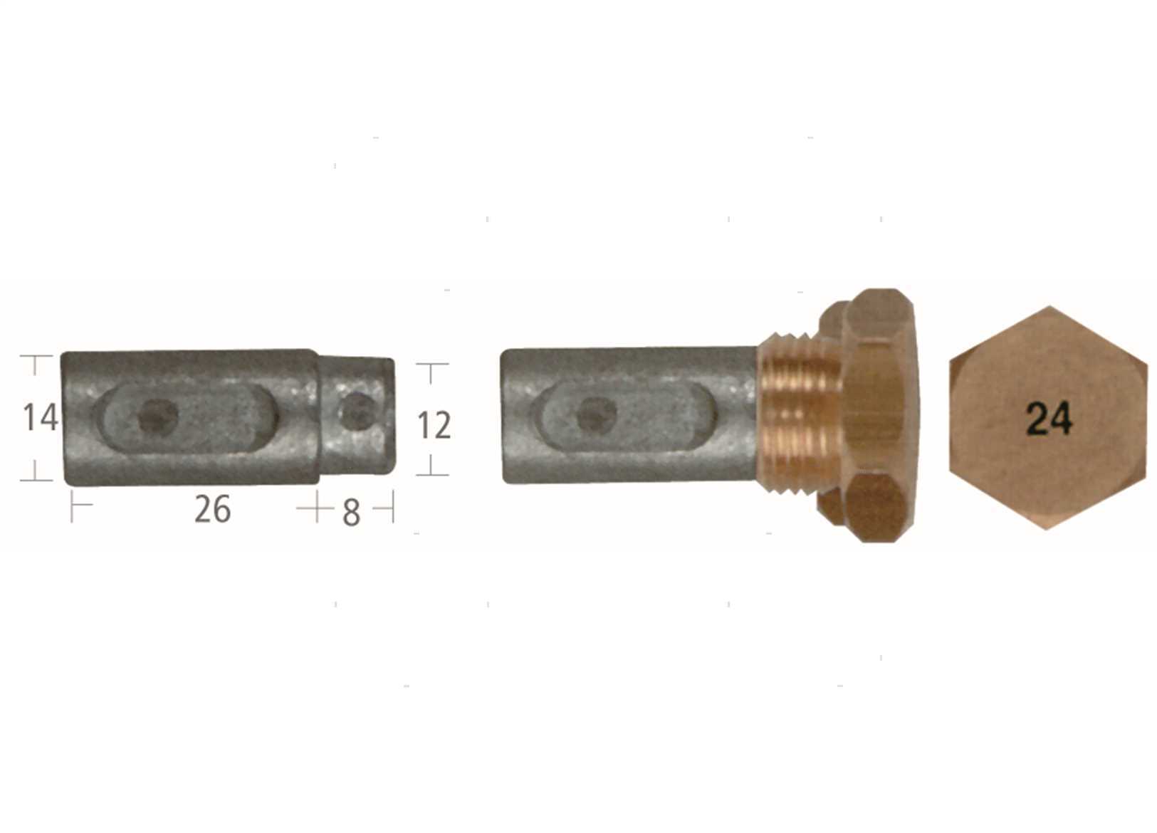 ANODO BARROTTO AIFO-FIAT 14X26MM ZN