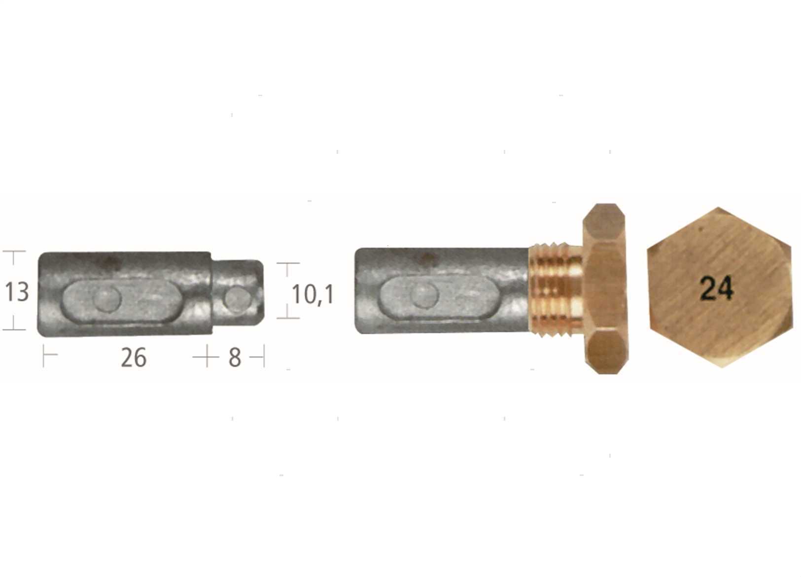 ANODO BARROTTO AIFO-FIAT 13X26+8MM ZN