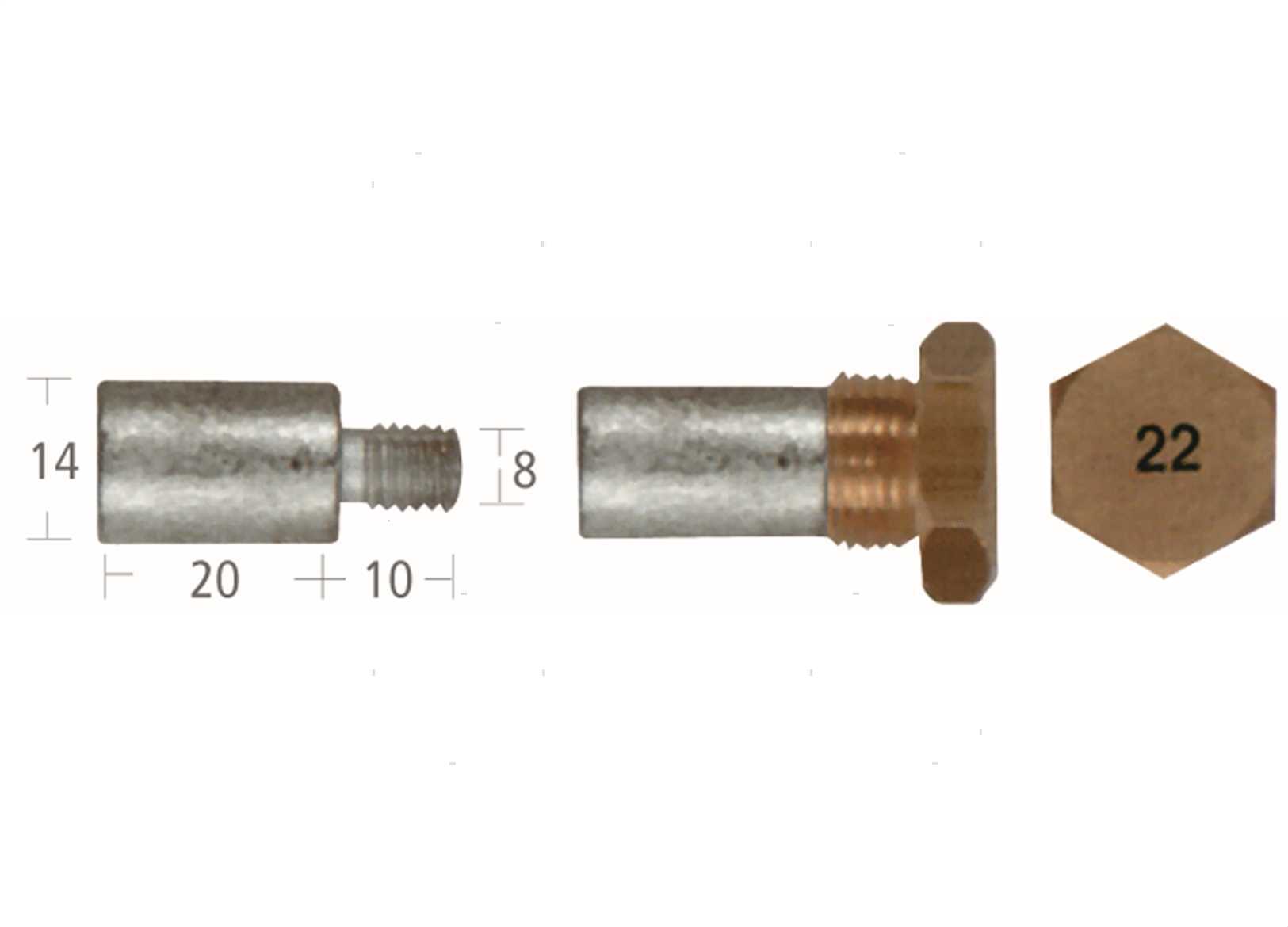 ANODO BARROTTO VM 14X20MM ZN