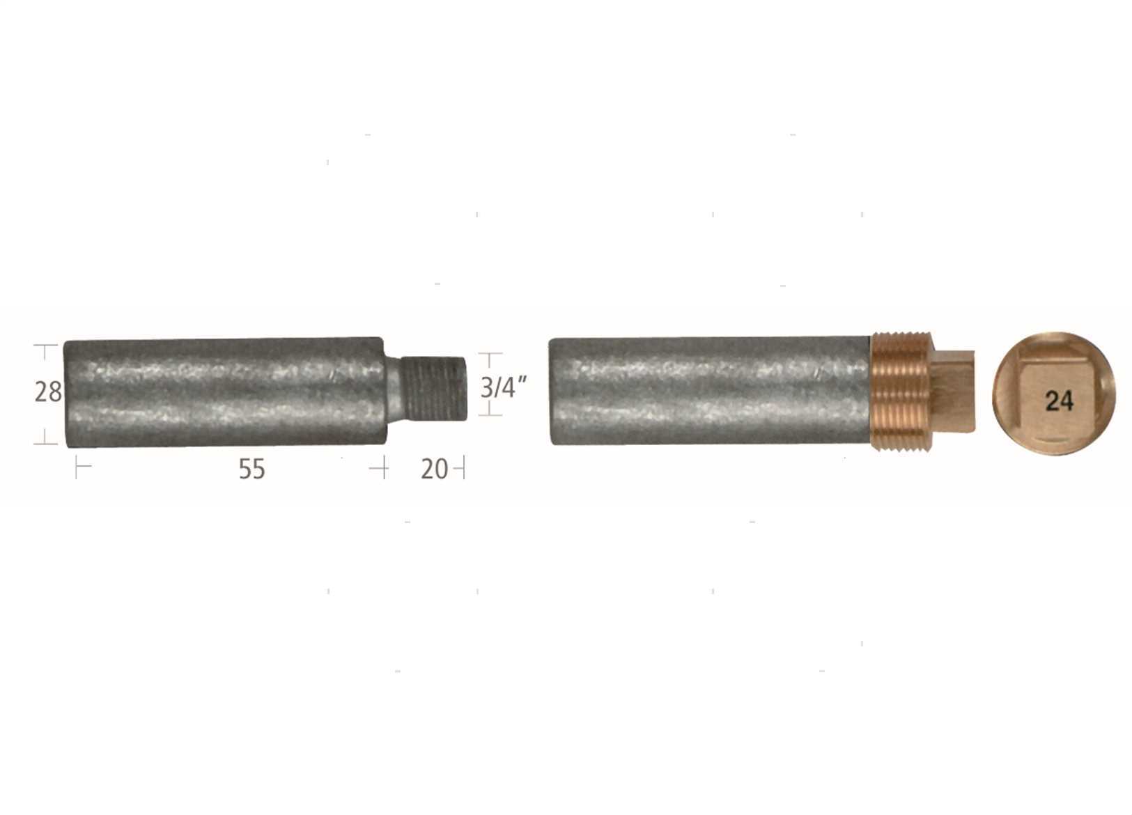 ANODO BARROTTO CATERPILLAR 28X55MM ZN