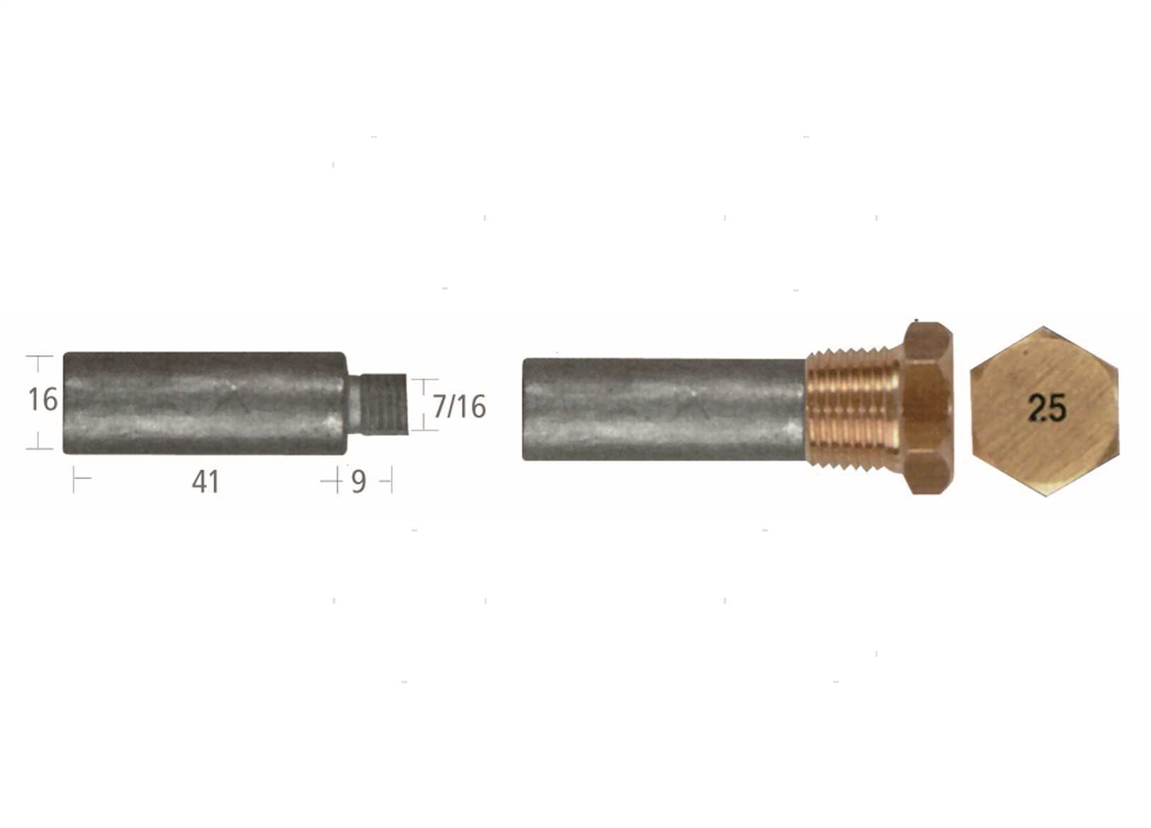 ANODO BARROTTO CATERPILLAR 16X41MM ZN