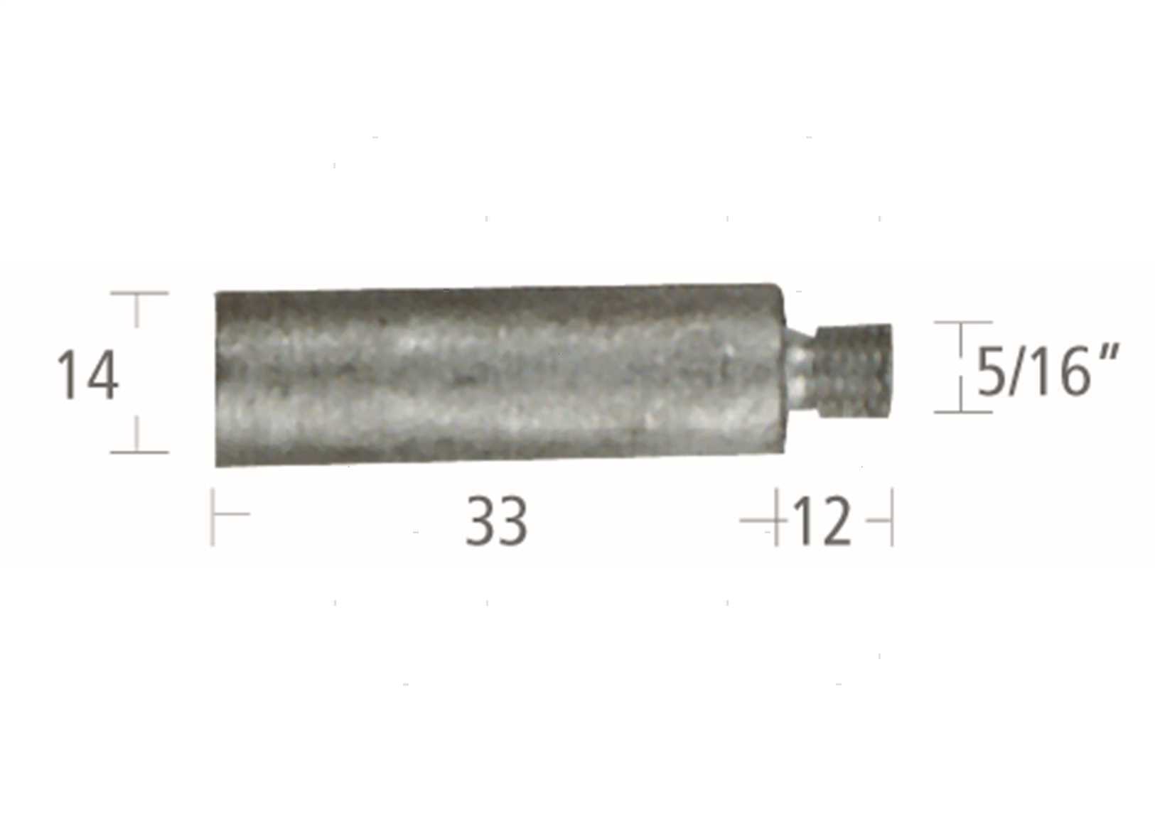 ANODO BARROTTO CATERPILLAR 14X33MM ZN