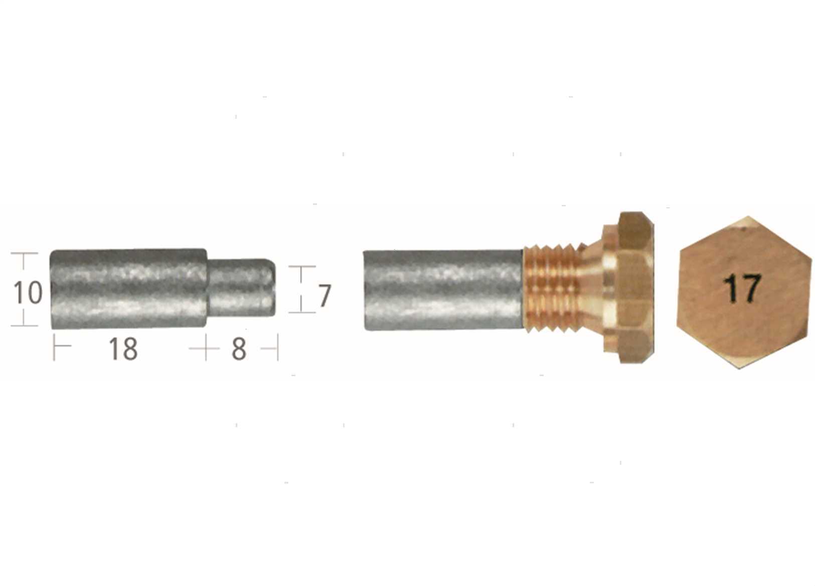 ANODO BARROTTO+TAPPO A-F.10X18MM ZN