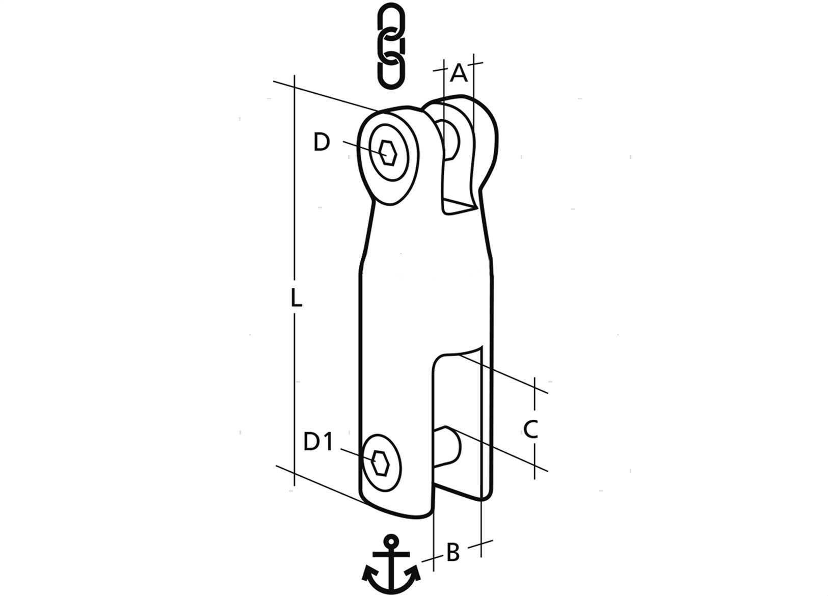 GIUNTO ANCORA FISSO 10/12 MM INOX (2)