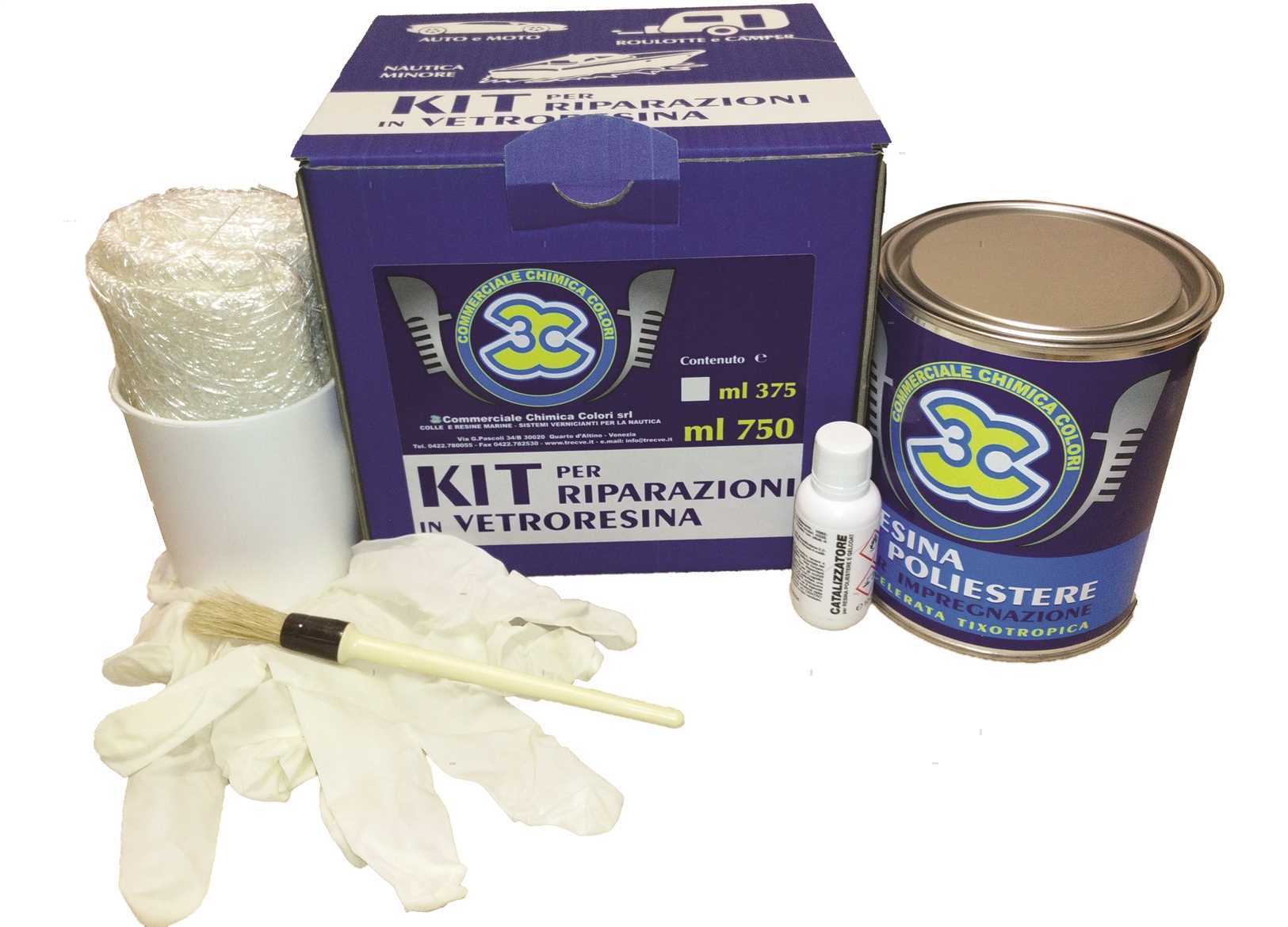 KIT RIPARAZIONE 3C VETRORESINA 375ML