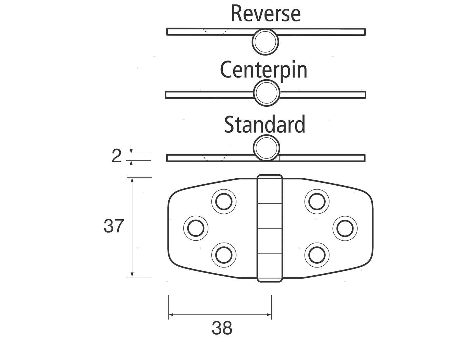 CERNIERA BISCOTTO REV 43X76MM INOX (2)