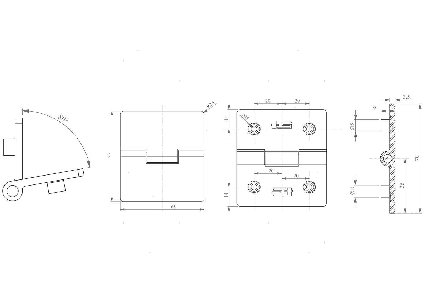 CERNIERA A FILO 70X65 INOX (5)