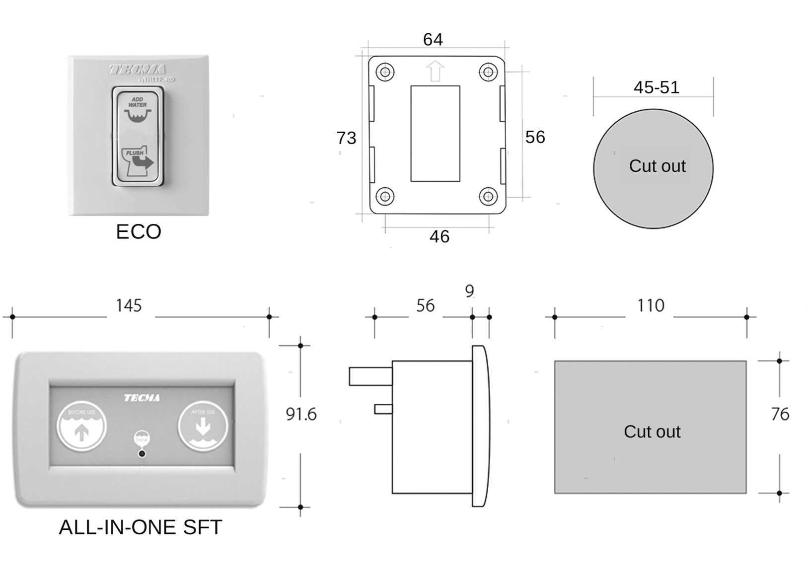 TOILET COMPASS LOW ECO PANEL 12V (3)