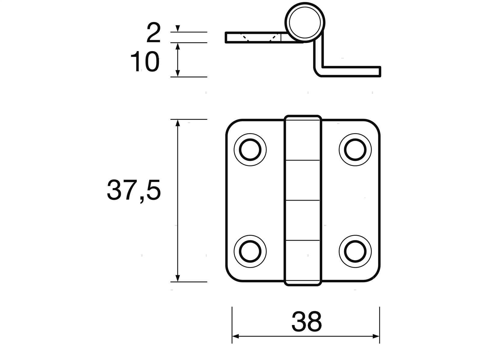 CERNIERA OFFSET MINI 37X38MM INOX (2)