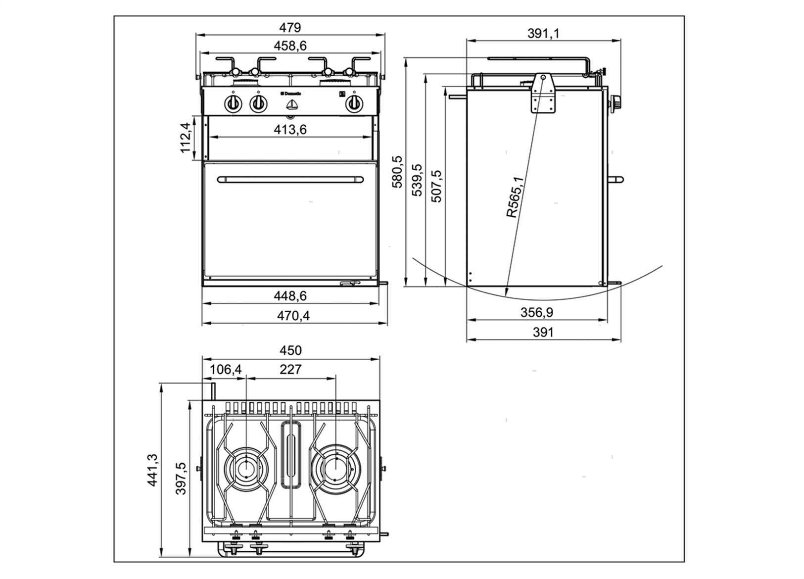 CUCINA DOMETIC STARLIGHT 2 FUOCHI (4)