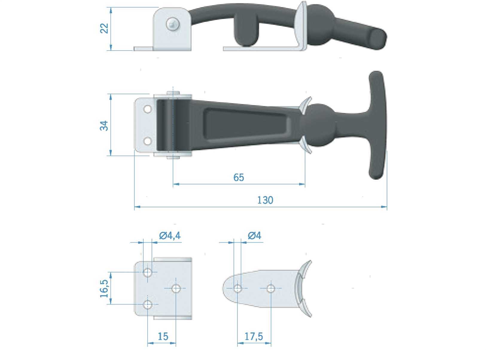 CHIUSURA LEVA ROCA 130X34MM RUBBER (3)