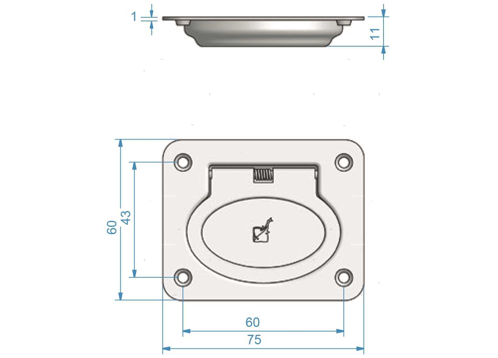 MANIGLIA INCASSO ROCA 75X60MM INOX (2)