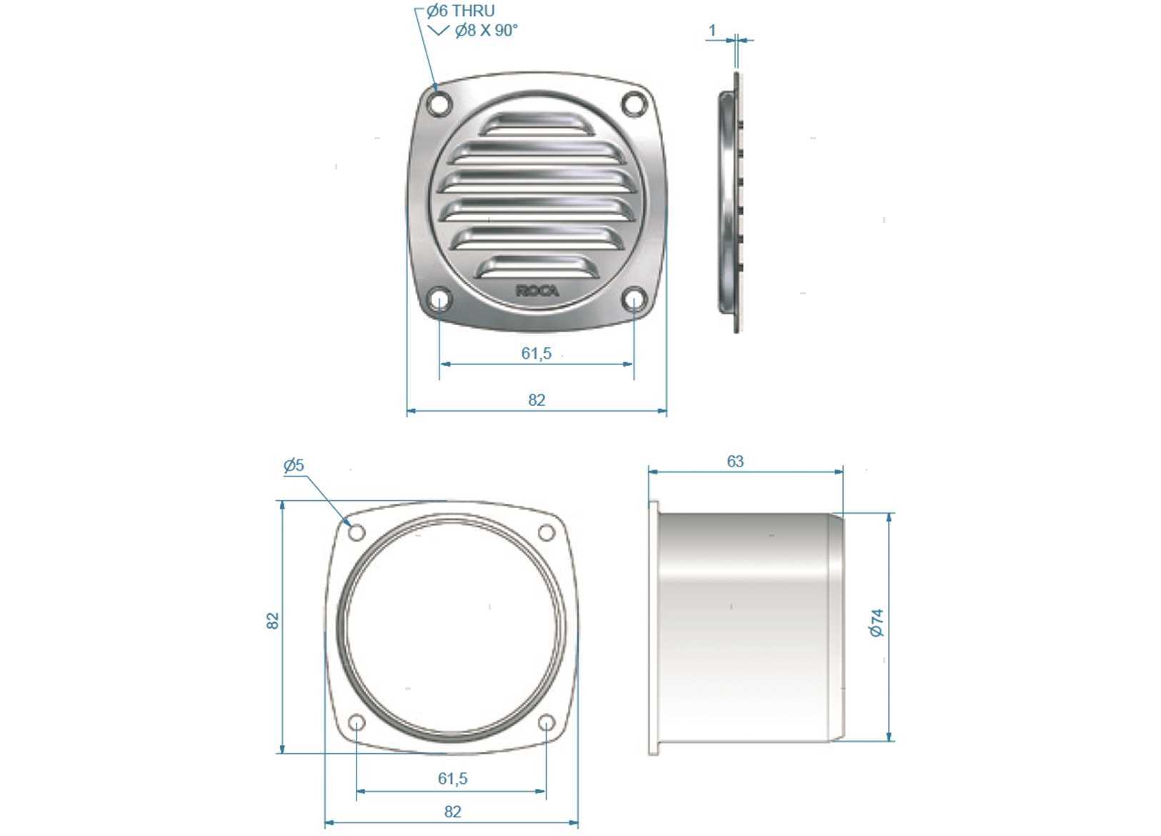 PRESA D'ARIA CONVO ROCA 82X82X63MM PL (4)