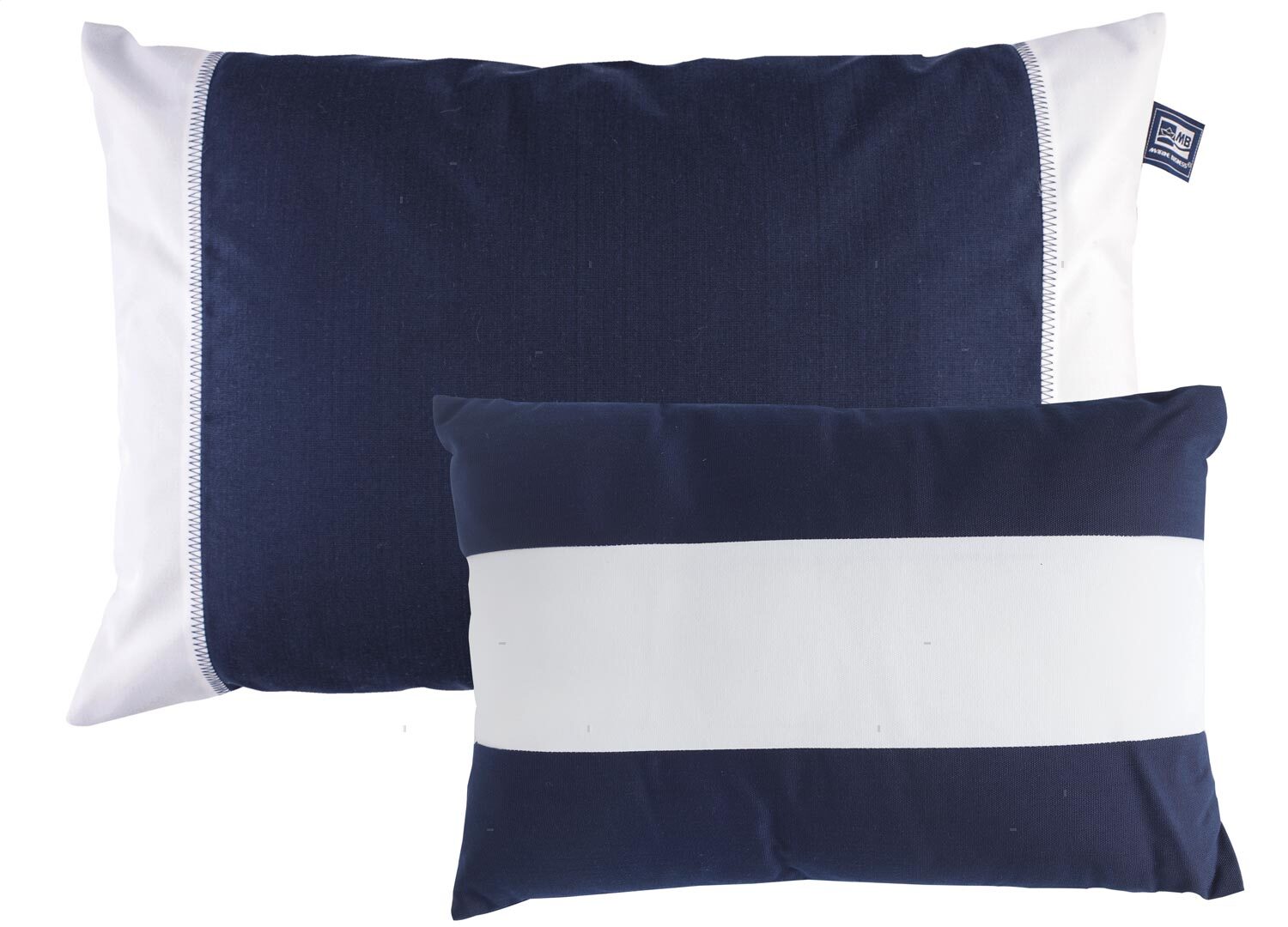 SET 2 CUSCINI IMPERM.MB NAVY-BIANCO