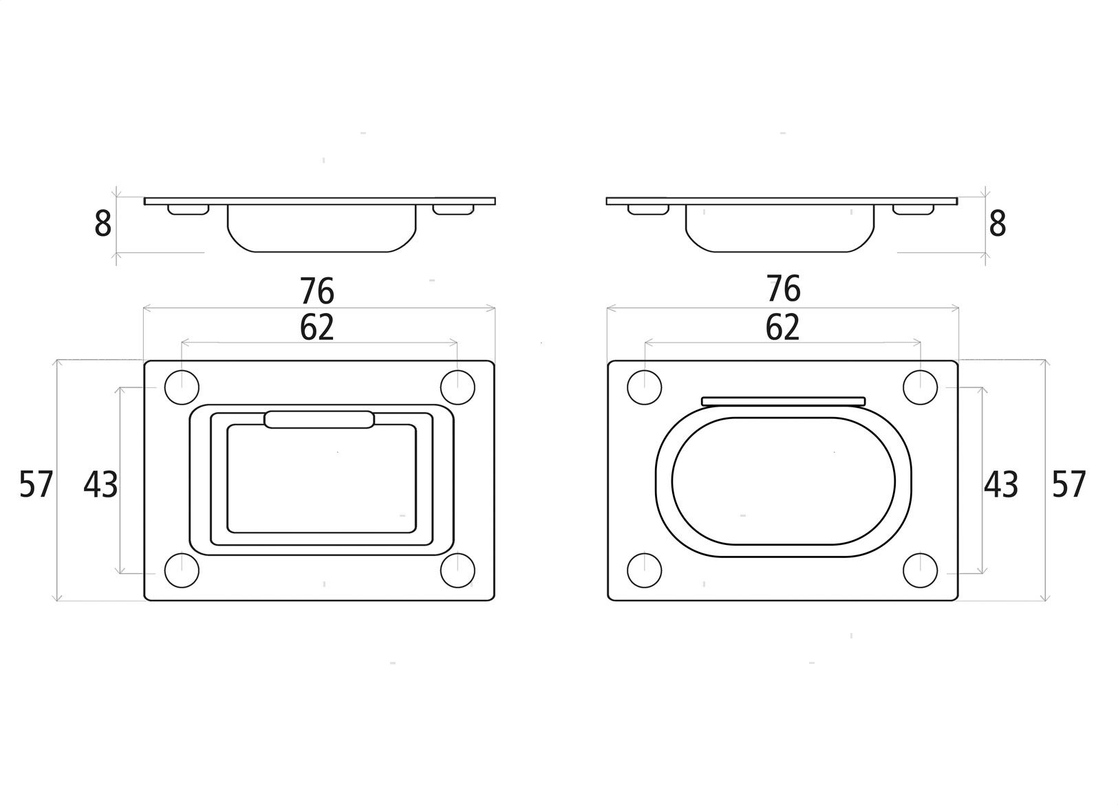 MANIGLIA INCASSO EL 57X76MM INOX (7)