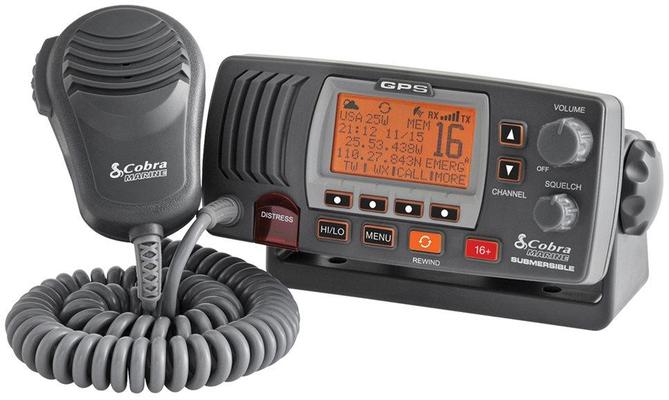 Cobra Marine MR F77B GPS E, VHF/DSC, Nero