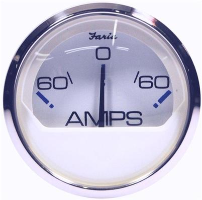 Faria SS White Amperometro 60-0-60 Amper